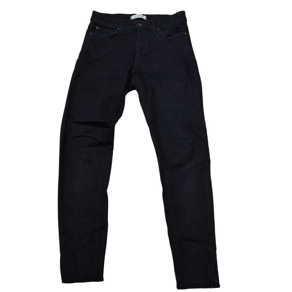 Principle Denim Innovators Gem Black Skinny Jeans‎ High Rise Raw Hem Size 27